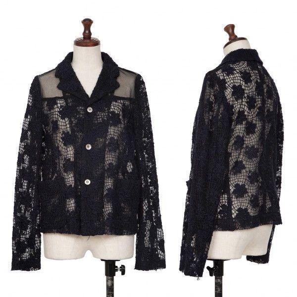 Comme Des Garcons Black vintage-patterned cut-out top