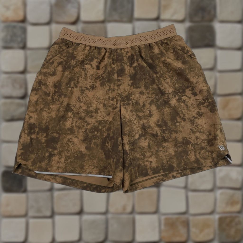 Vintage VRST Shorts Mens S Brown Tie Dye Lined 6.5in Inseam Athletic Pockets Moisture Wicking Drawstring Reflective Size US 26 / EU 42 - 1 Thumbnail