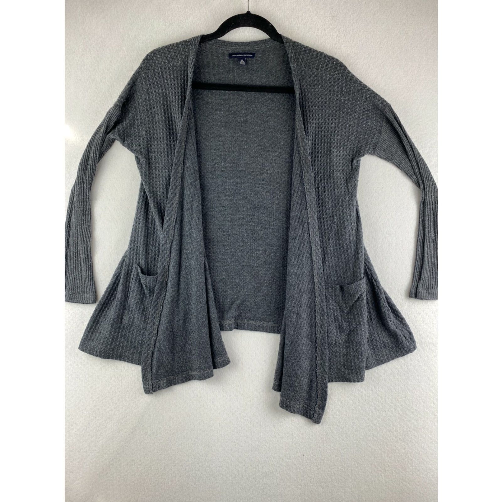 American Eagle Outfitters VINTAGE American Eagle Outfitters Cardigan Womens Small S Gray Waffle Knit Long Sleeve Open Front Pullover Sweater Casual Pockets Size S / US 4 / IT 40 - 7 Thumbnail