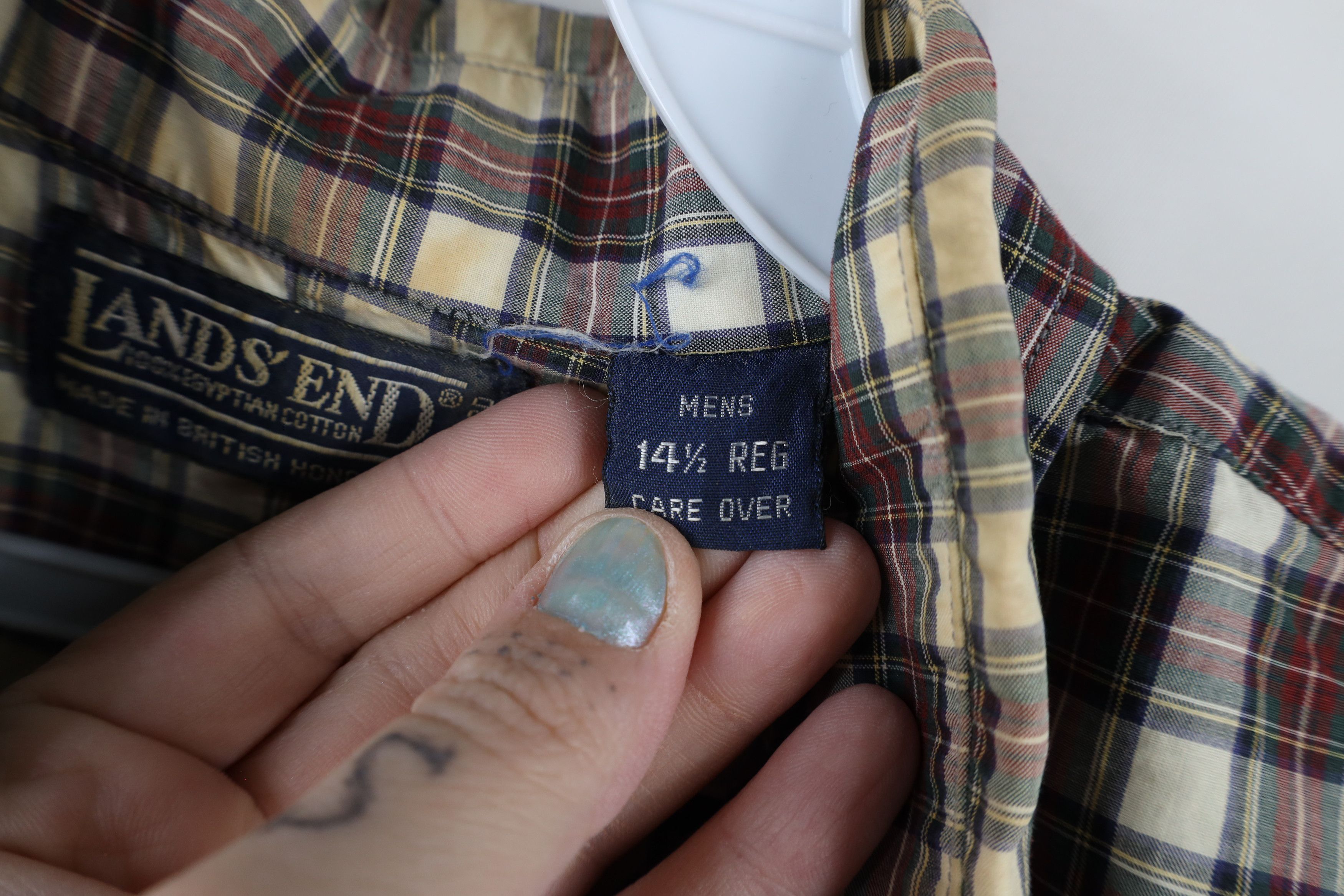 Lands' End × Vintage Vintage 90s Lands End Collared Button Down Shirt Plaid Size US M / EU 48-50 / 2 - 7 Thumbnail
