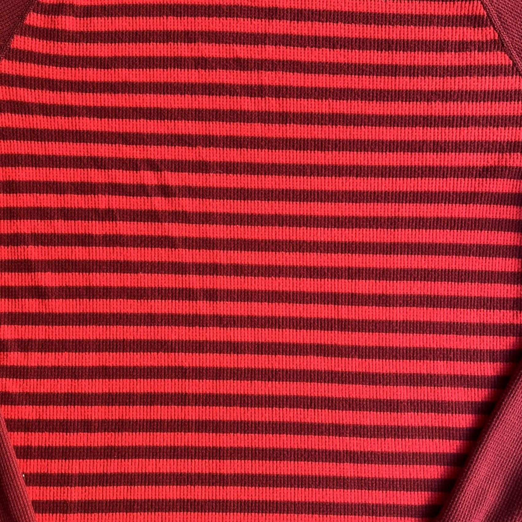 Under Armour Under Armour Shirt Mens Small Red Striped Waffle Knit Long Sleeve Loose Fit Size US S / EU 44-46 / 1 - 2 Thumbnail