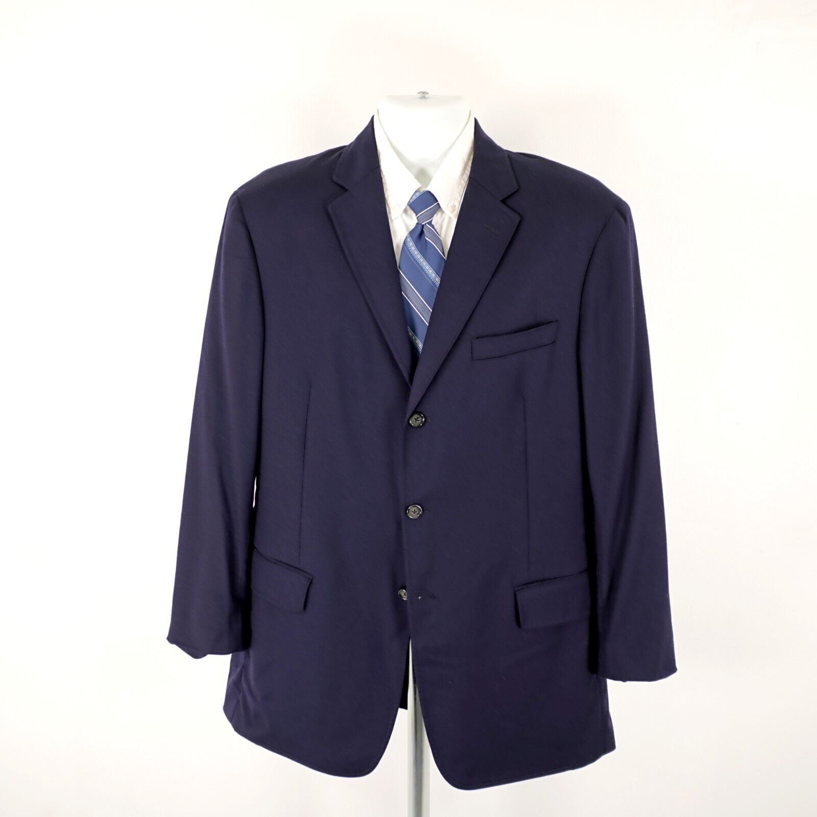 Ralph Lauren Polo Ralph Lauren Flannel Virgin Wool Italy Blue 3 Button Bl Size 40L - 5 Thumbnail