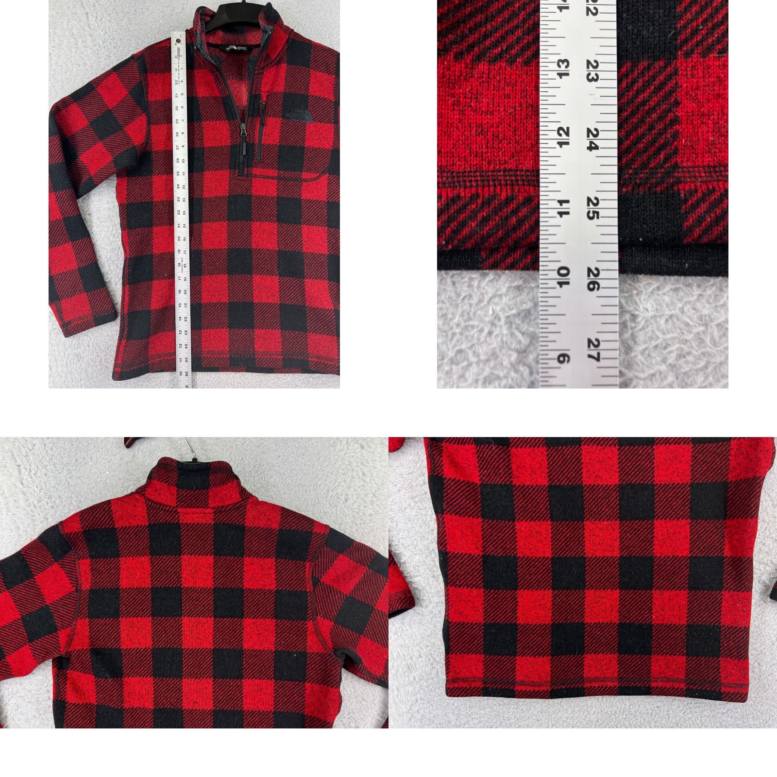 The North Face The North Face Sweater Men S Red Plaid Knit Sherpa Lined 100% Poly Mock Neck Pullover Cardigan? Size US S / EU 44-46 / 1 - 9 Thumbnail