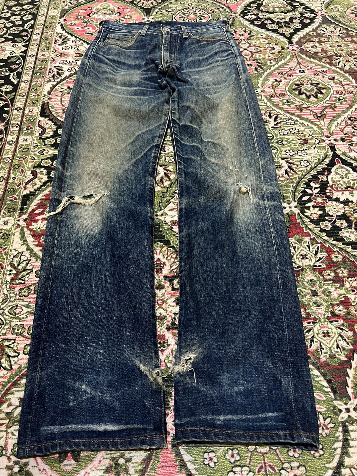 Levi's VINTAGE LEVIS 502 BIG E SELVEDGE DISTRESSED MUD WASH JEANS Size US 28 / EU 44 - 1 Thumbnail