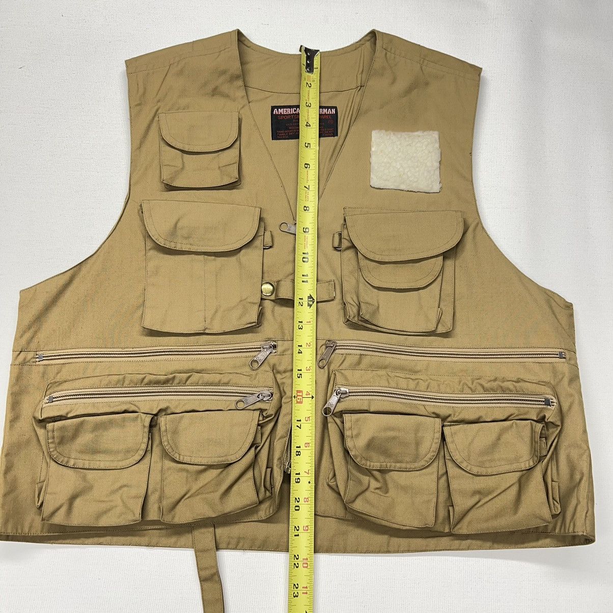 Vintage VTG American Fisherman Vest Khaki Fishing Pocket Hunting Zip Size US S / EU 44-46 / 1 - 15 Thumbnail