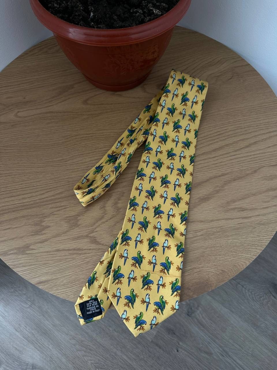 Yves Saint Laurent Vintage Yves Saint Laurent Parrot Print Silk Tie Rare YSL Size ONE SIZE - 1 Thumbnail