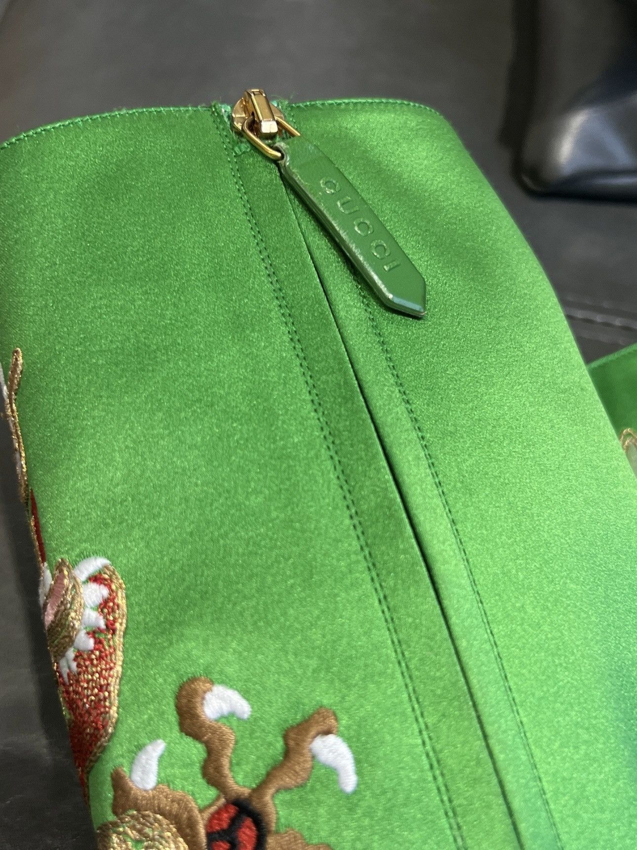 Gucci Runway Lime Green Dragon Boots With Sparkly Bows Size US 7.5 / IT 37.5 - 9 Thumbnail