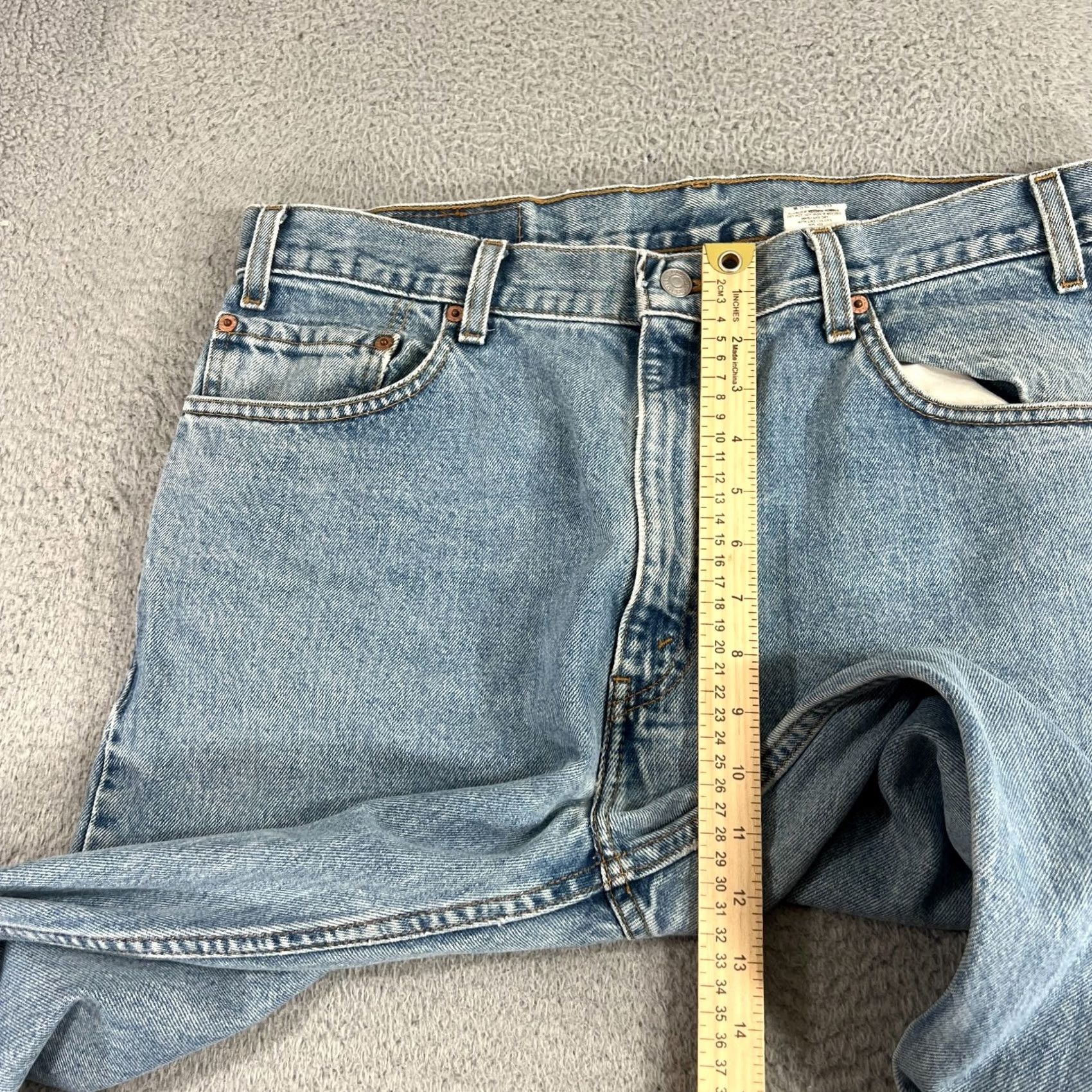 Levi's VINTAGE Levi's 505 Jeans Mens 36x30 Distressed Light Wash Straight Leg Denim Cotton Blue 90s Retro Punk Rock Casual Jeans Mens Size US 36 / EU 52 - 4 Thumbnail