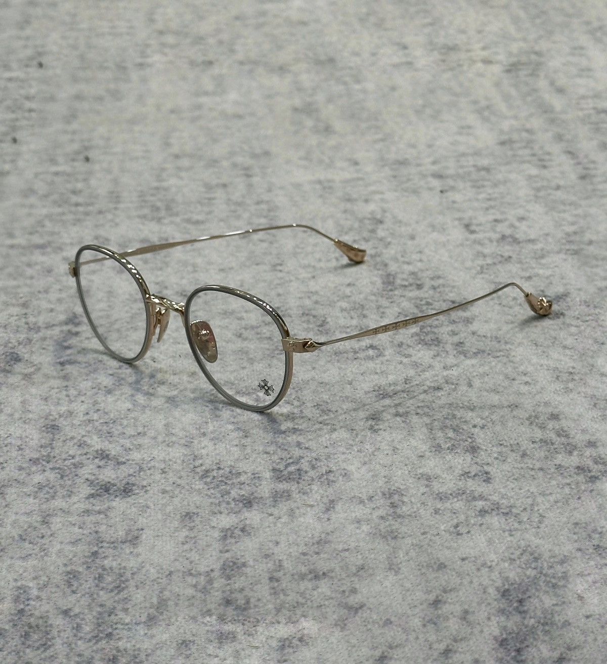 CHROME HEARTS BONE PRONE IV Matte Graphite/Gold Plated 