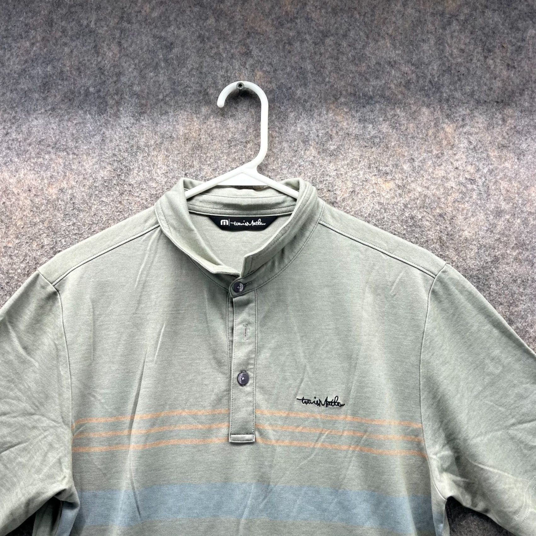 TravisMathew VINTAGE Travis Mathew Polo Shirt Men Medium Adult Green Orange Casual Golf Cotton Shirt Clothing Men Size US M / EU 48-50 / 2 - 3 Thumbnail