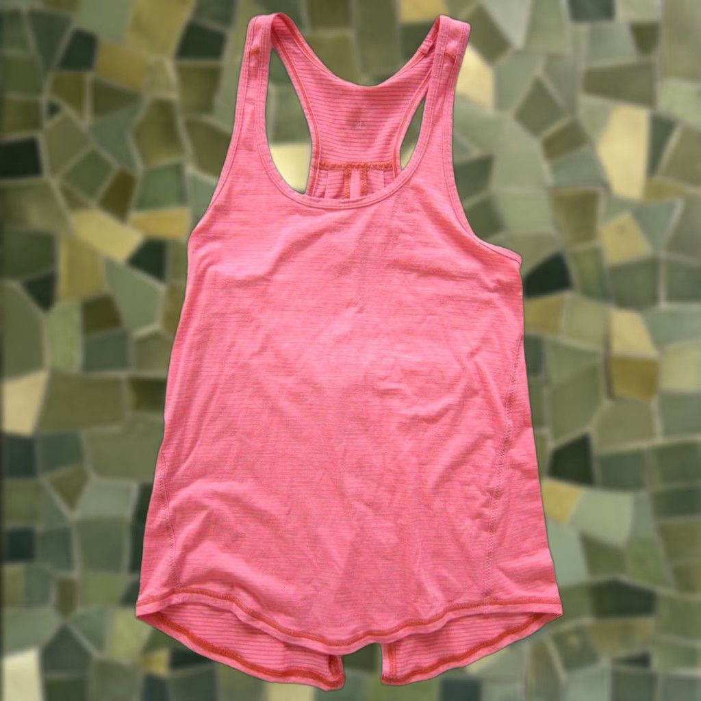 Lululemon Lululemon Pink Grey Striped Stretch Lightweight Jersey Tank Top Blouse S-M Size M / US 6-8 / IT 42-44 - 1 Thumbnail