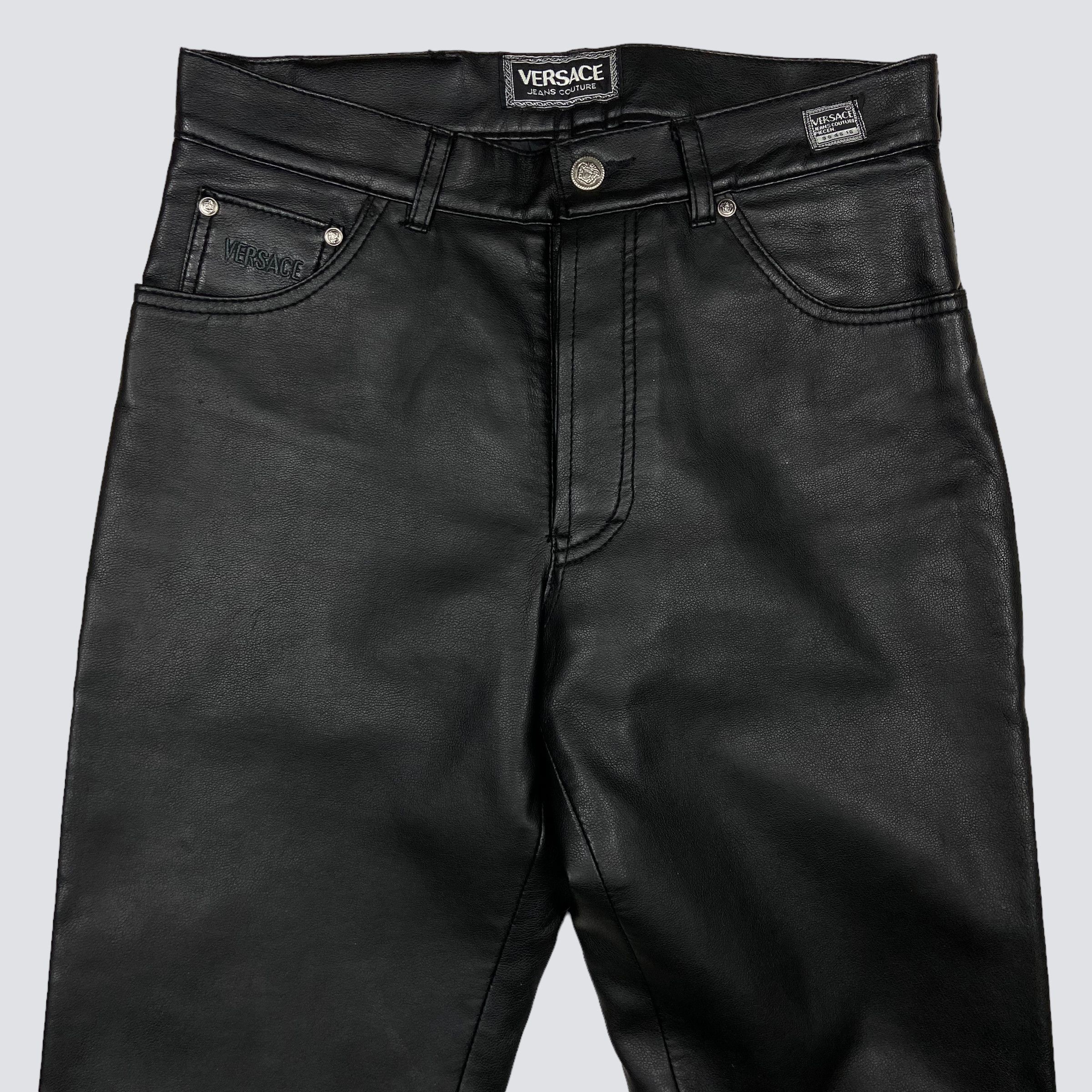 Versace VERSACE LEATHER ARCHIVE 1990s VINTAGE RARE PANTS - № 3079 Size US 30 / EU 46 - 8 Thumbnail