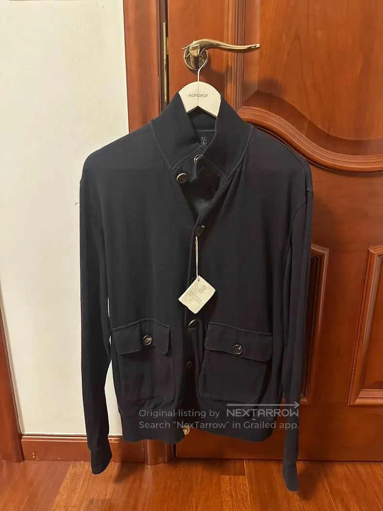 Brunello Cucinelli Brunello Cucinelli Pilot Jacket, Navy Blue Size US M / EU 48-50 / 2 - 1 Thumbnail