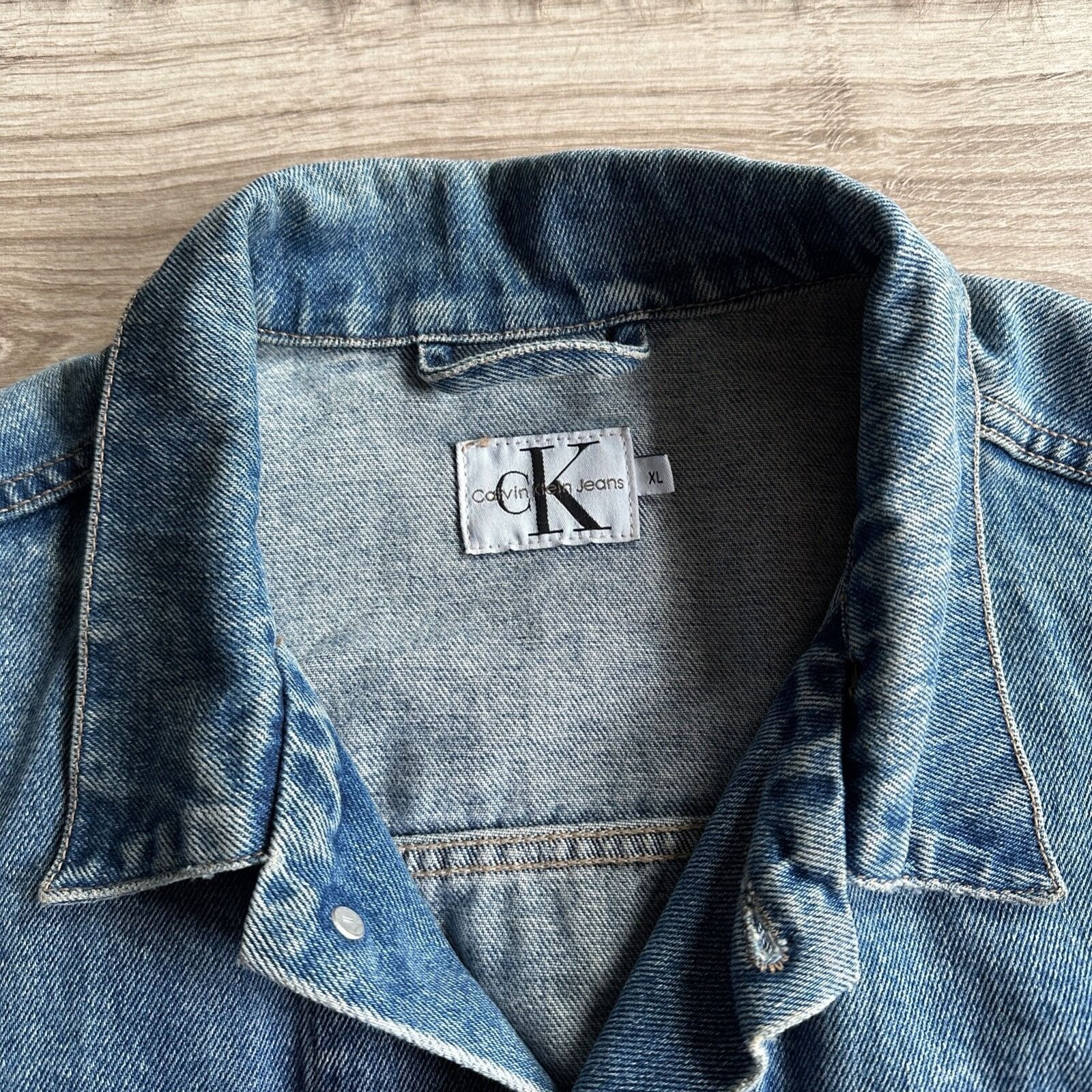 Calvin Klein Calvin Klein USA Made Vintage 90s Men's Light Blue Denim Jac Size US XL / EU 56 / 4 - 3 Thumbnail
