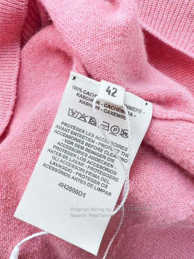 Hermes Hermes Pink Cashmere Short-sleeved Knitted Top, Made of Ca Size M / US 6-8 / IT 42-44 - 6 Thumbnail