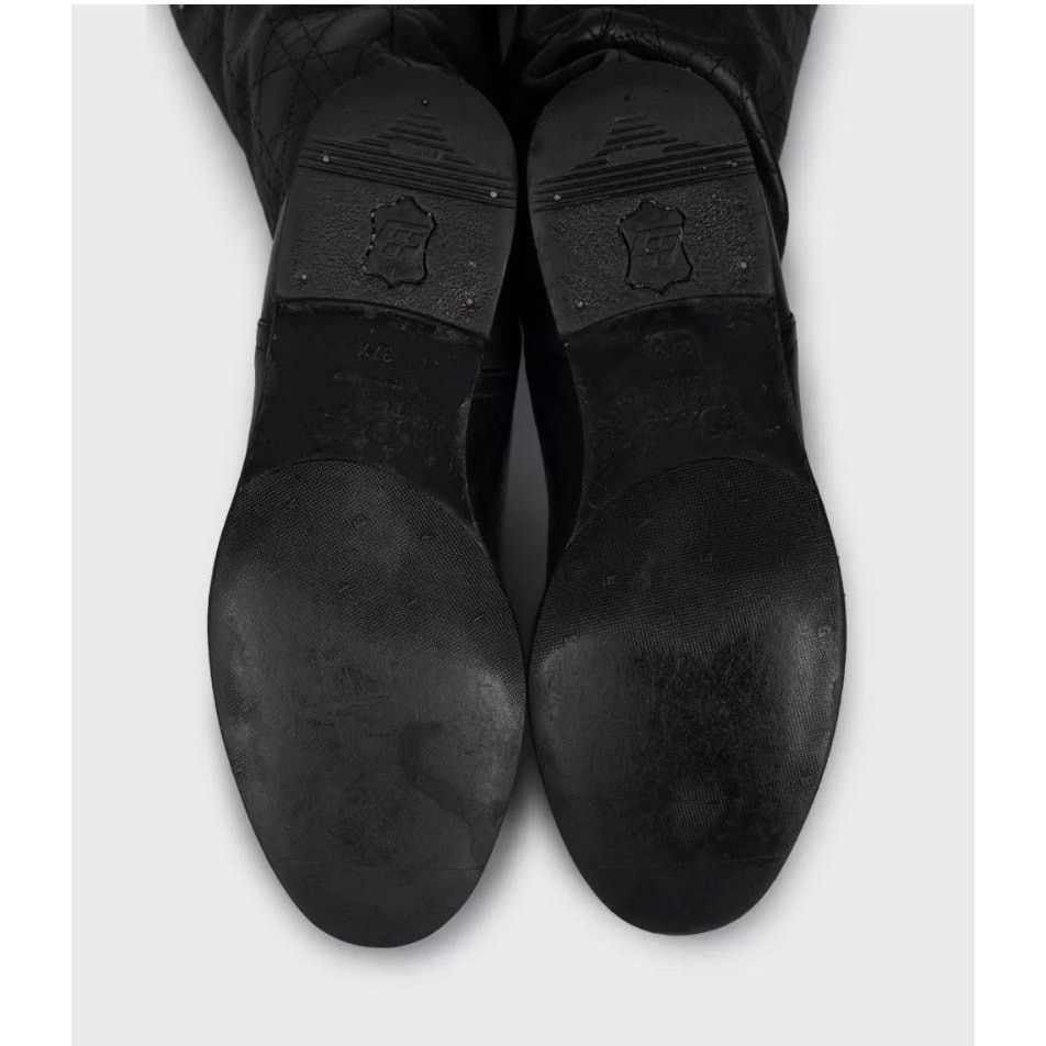 Dior Christian Dior Quilted Flat Boots - Black Leather EU 37.5 Size US 6.5 / IT 36.5 - 5 Thumbnail