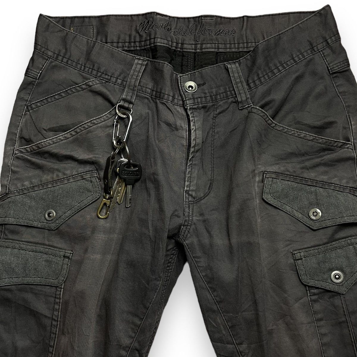 Nicole Club 🇯🇵 NICOLE CLUB FOR MEN PAISLEY 9 POCKETS CARGO PANTS Size US 29 - 4 Thumbnail