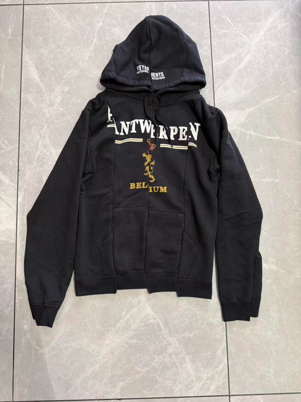 Vetements AW18 Antwerpen Grey Reconstructed Pullover Hoodie | Grailed