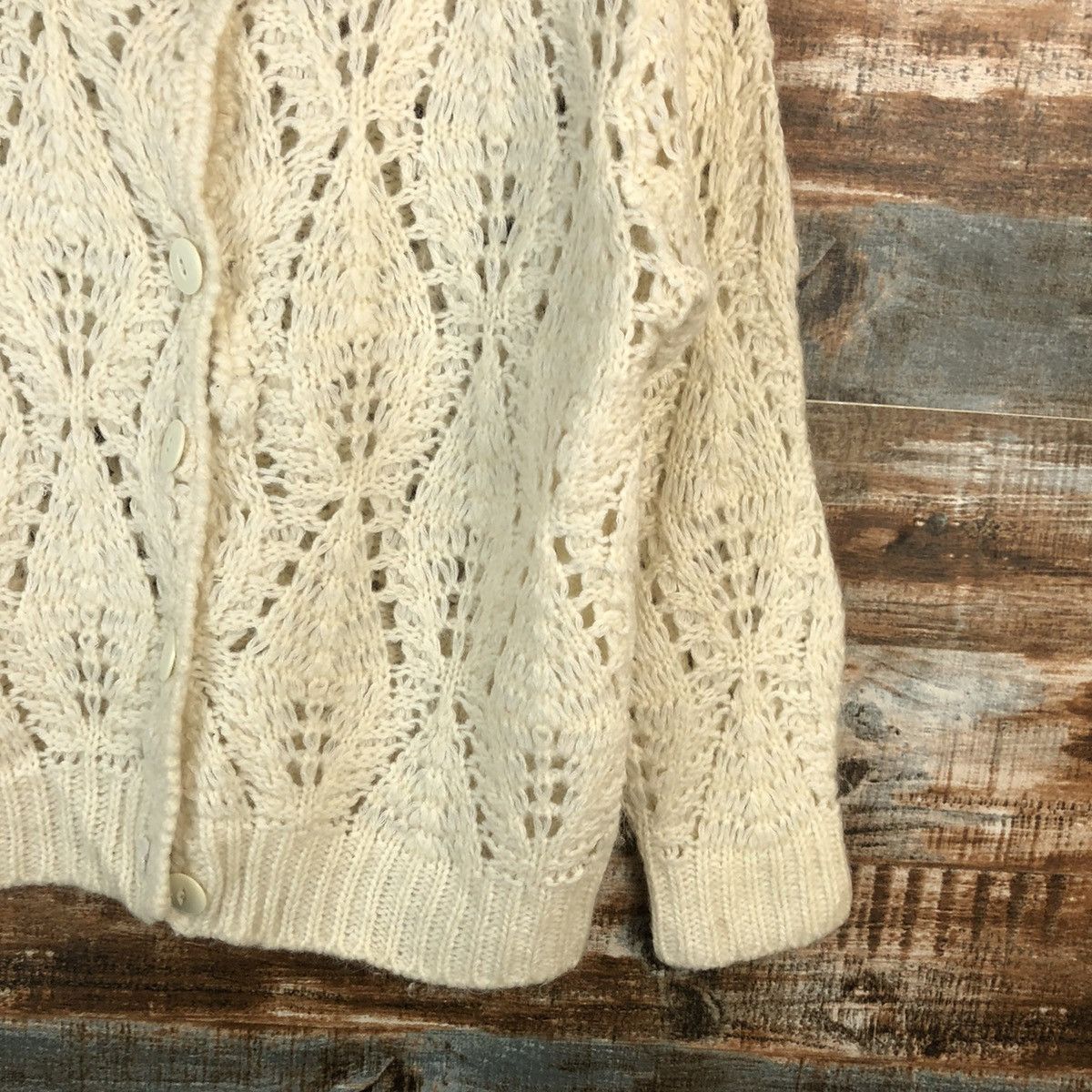 Japanese Brand Japan Patterned Cardigans crochet meshnet Knitwear #A1473 Size S / US 4 / IT 40 - 8 Thumbnail