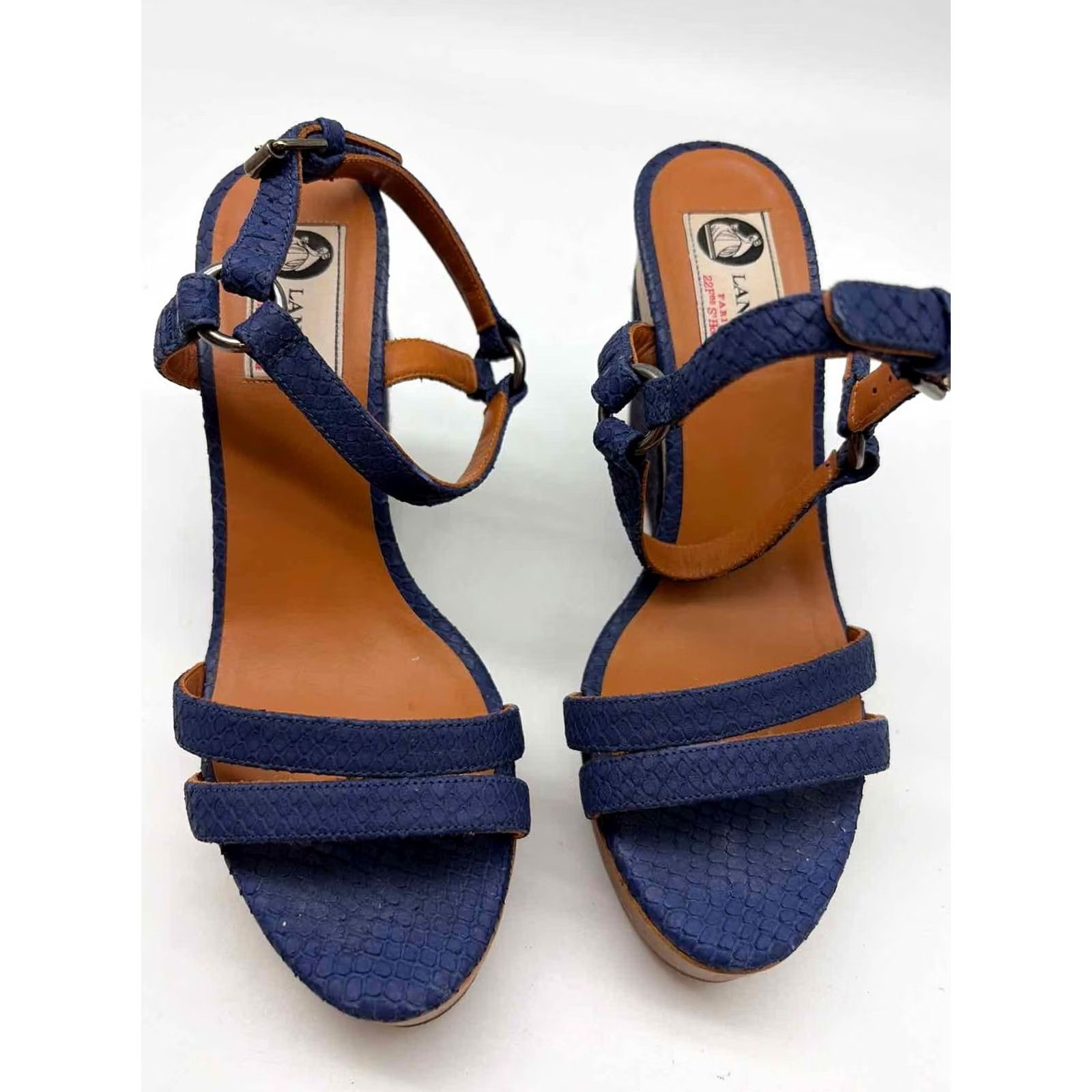 Lanvin Lanvin Wedge Heels Size 37.5 Blue Size US 8 / IT 38 - 5 Thumbnail