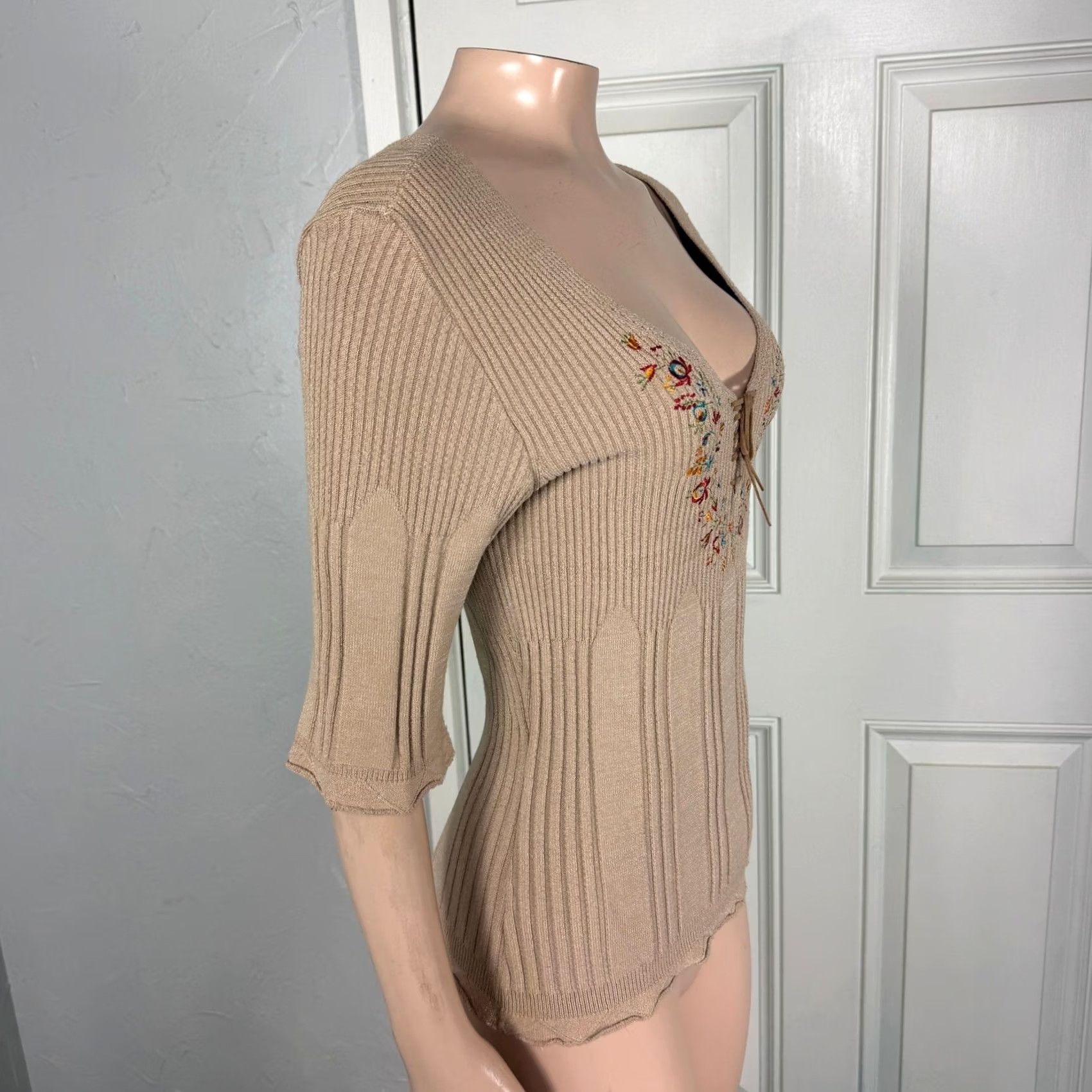 Vintage Vintage WOW Couture Shirt Large Knit Leather Lace Western Embroidered Y2K Beach Women Casual Size L / US 10 / IT 46 - 5 Thumbnail