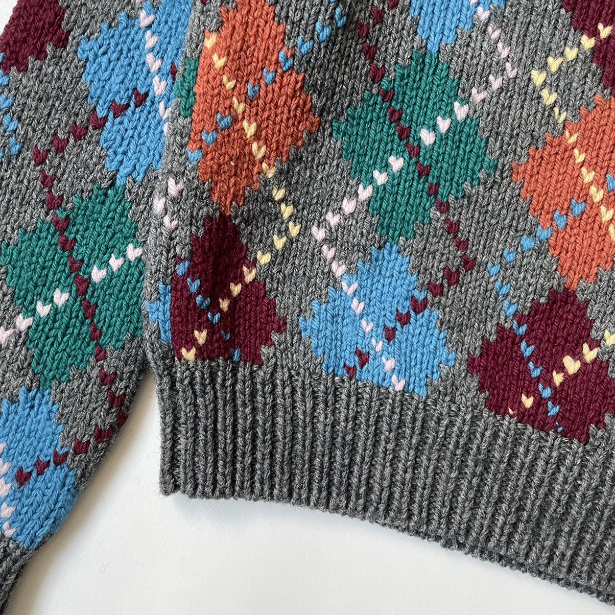 Comme des Garcons Multicoloured Heart Argyle Patterned Sweater Size S / US 4 / IT 40 - 9 Thumbnail