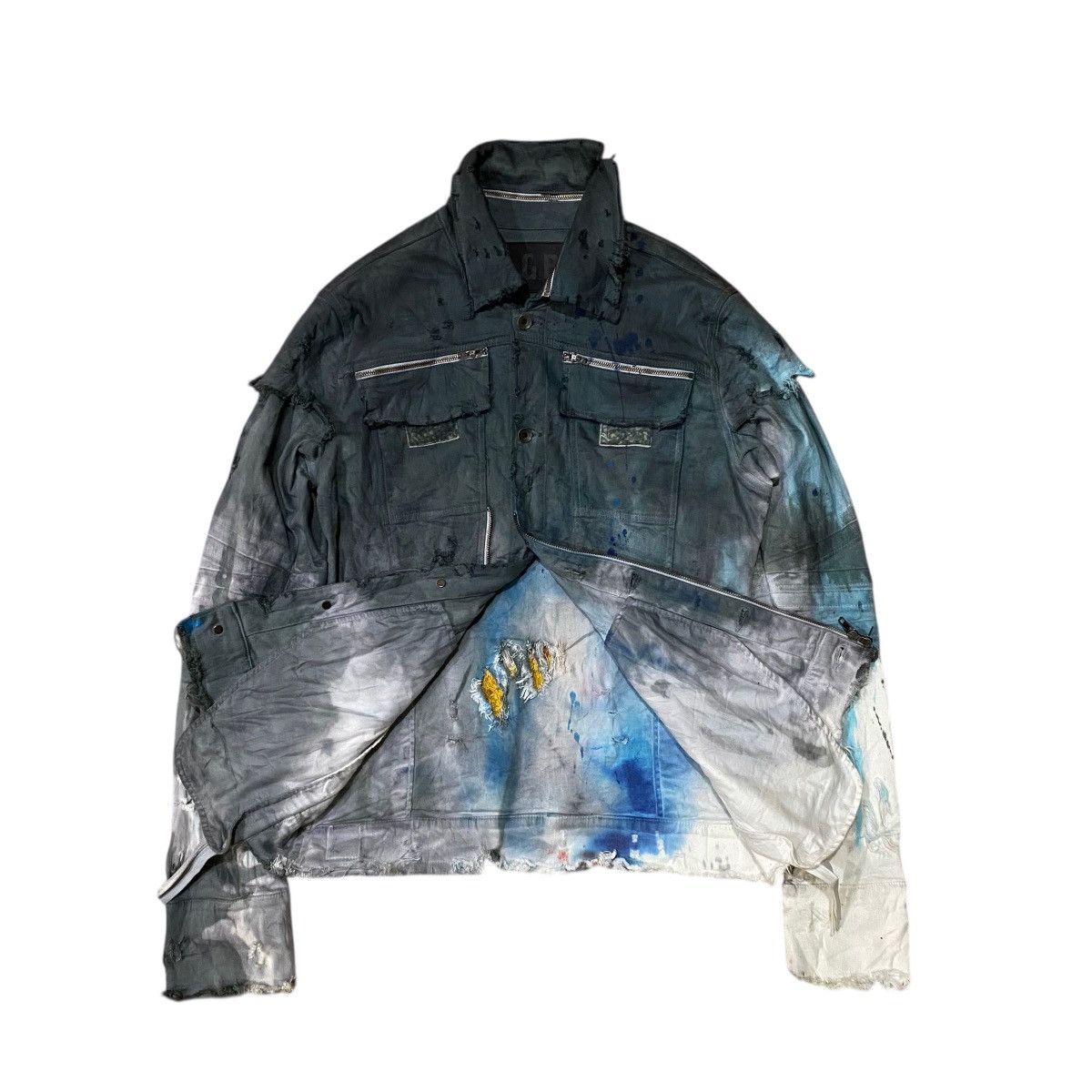 Le Grande Bleu (L.G.B.) Rare!! Le Grande Bleu LGB Burn & Ash Denim Jacket Size US M / EU 48-50 / 2 - 9 Thumbnail