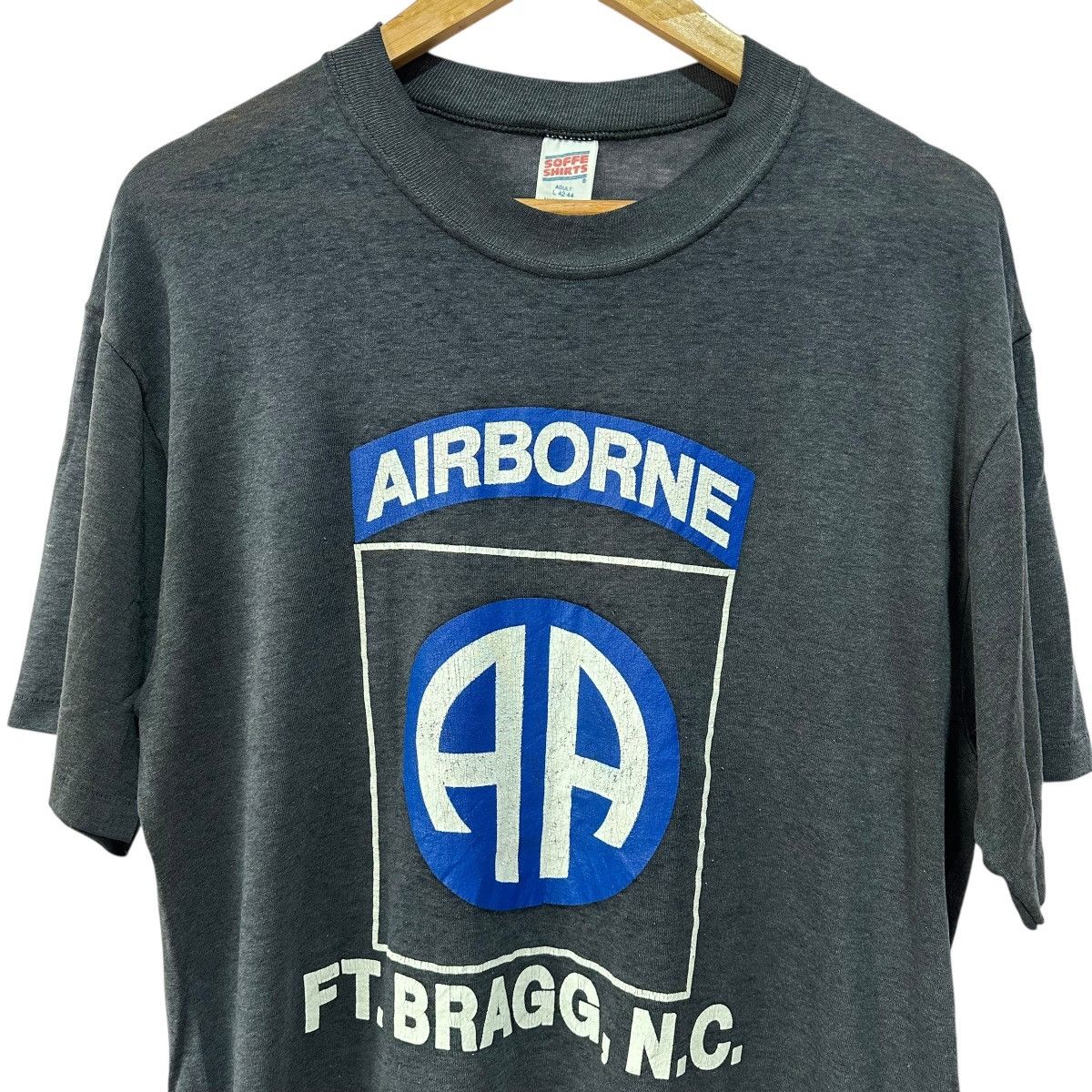 Soffe Vintage 80s Military Airborne Ft. Bragg Soffe Shirt USA Size US L / EU 52-54 / 3 - 2 Thumbnail