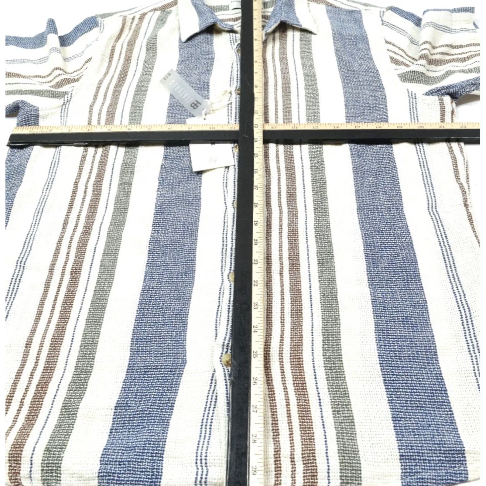 Hudson Hudson & Barrow Wovens Shirt Mens Large Cotton Button-Up Slim Fit Short Sleeve Size US L / EU 52-54 / 3 - 7 Thumbnail