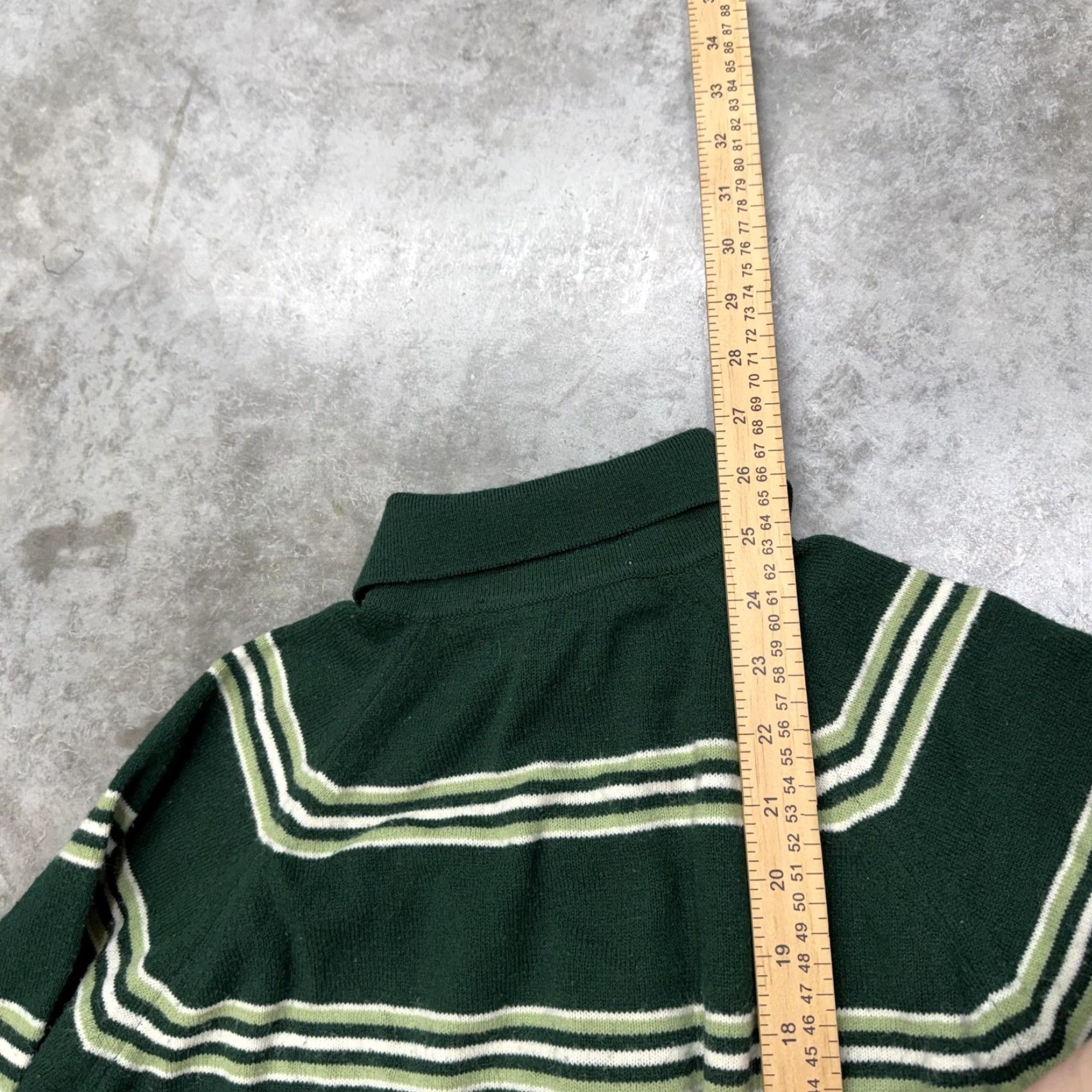 Jantzen VINTAGE Jantzen Sweater Mens Medium Green Collared Striped Knit Pullover Size US M / EU 48-50 / 2 - 7 Thumbnail