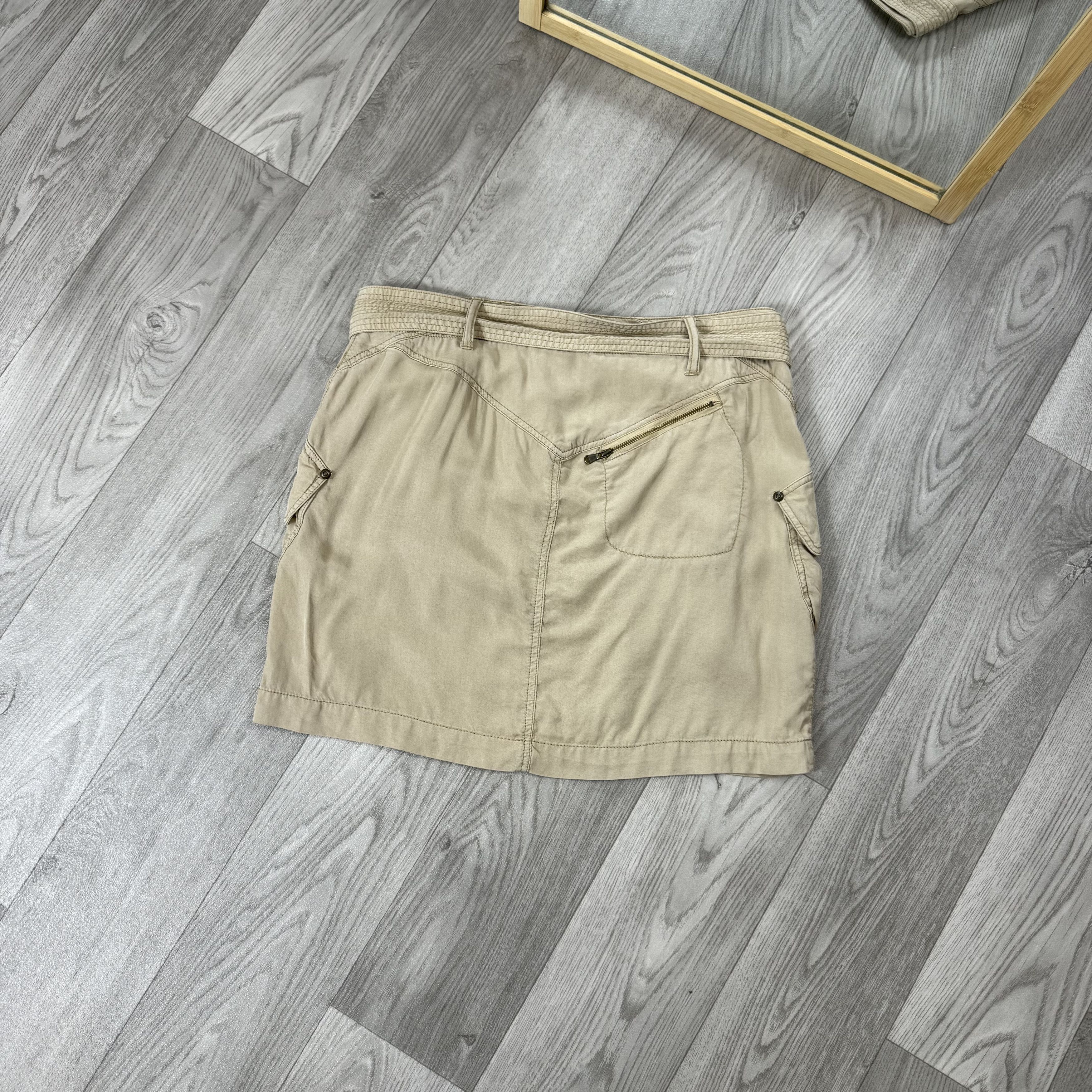 Vintage Vintage Y2K Cargo Pockets Beige Women's Midi Skirt Size 28" / US 6 / IT 42 - 4 Thumbnail