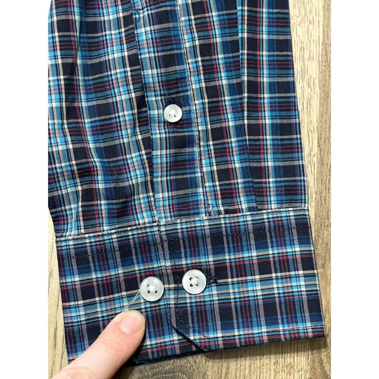 Van Heusen Van Heusen Shirt Men L Blue Plaid Button Up Vintage No Size US L / EU 52-54 / 3 - 4 Thumbnail