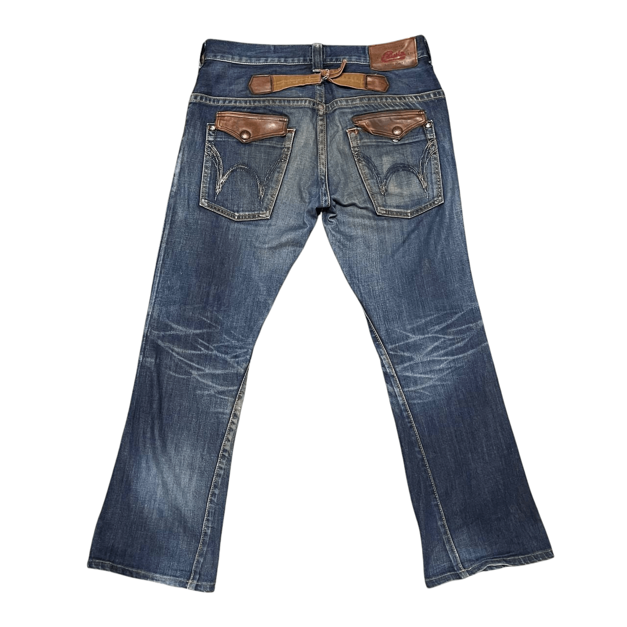 Edwin Vintage Edwin Blue Trip Flared Denim Jeans Size US 34 / EU 50 - 13 Thumbnail