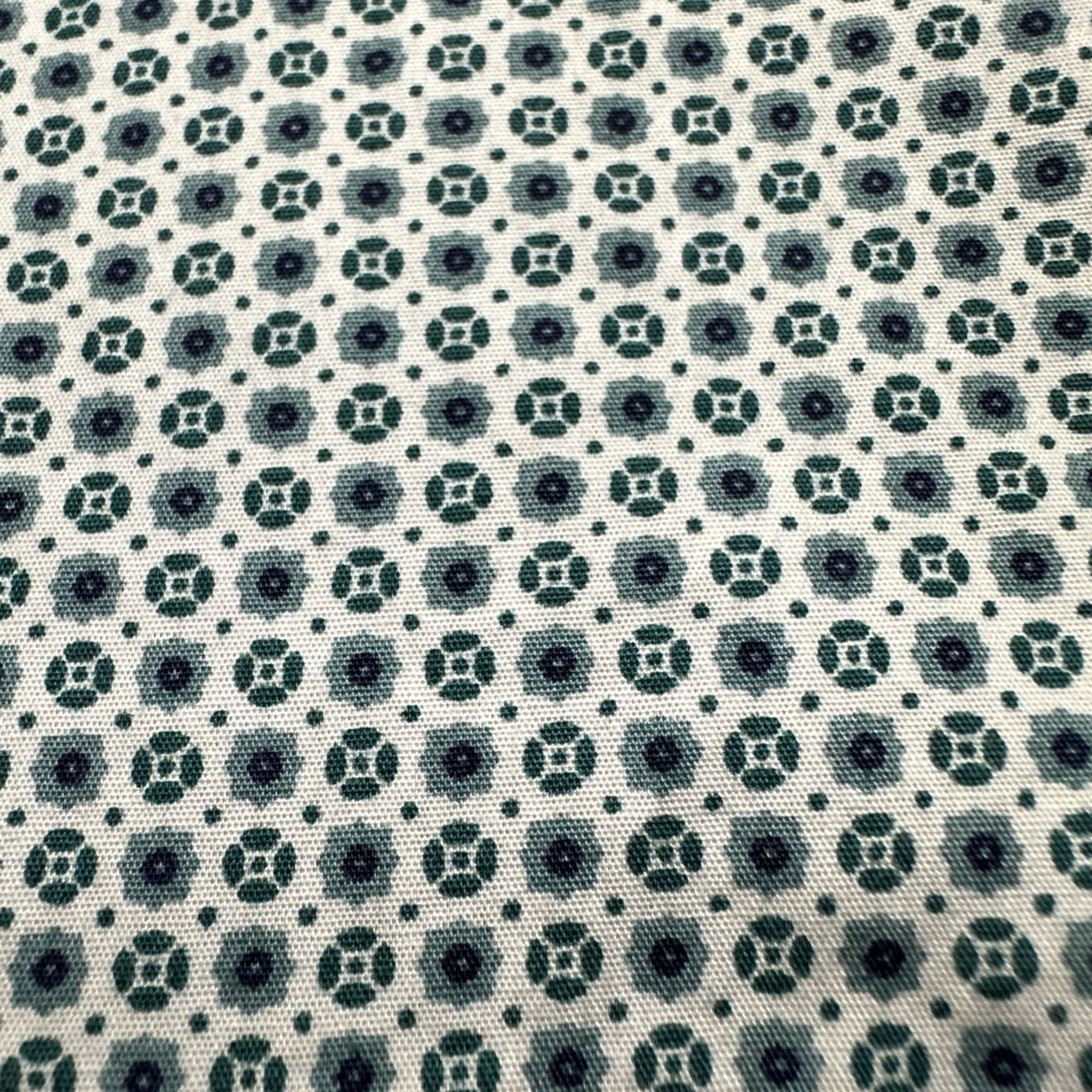 Johnston & Murphy Johnston & Murphy Shirt Men 2XL White Green Geometric Button Up Cotton Long Sleeve Size US XXL / EU 58 / 5 - 3 Thumbnail