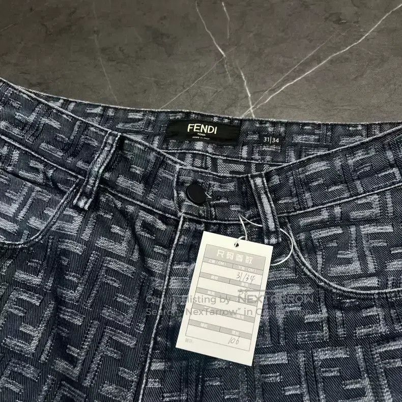Fendi Fendi Printed Logo Denim Pants Size US 31 - 3 Thumbnail