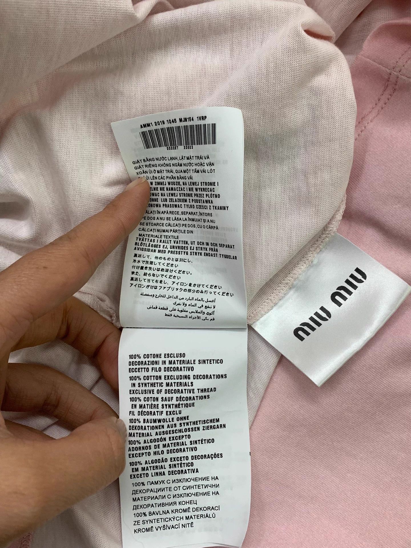 Miu Miu MIU MIU Pink Letter Print Short Sleeve Tee Size XL / US 12-14 / IT 48-50 - 6 Thumbnail