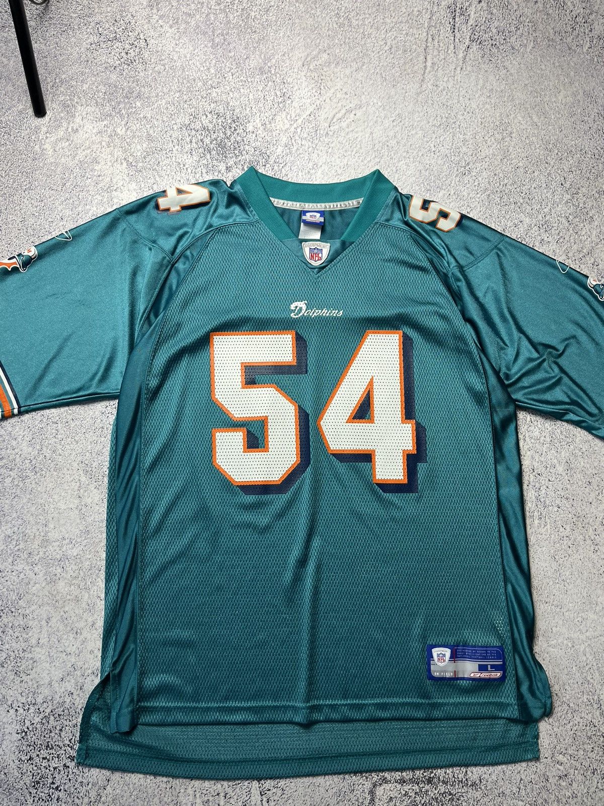 Reebok Vintage Miami Dolphins Jersey #54 Thomas NFL Football Reebok Size US L / EU 52-54 / 3 - 3 Thumbnail