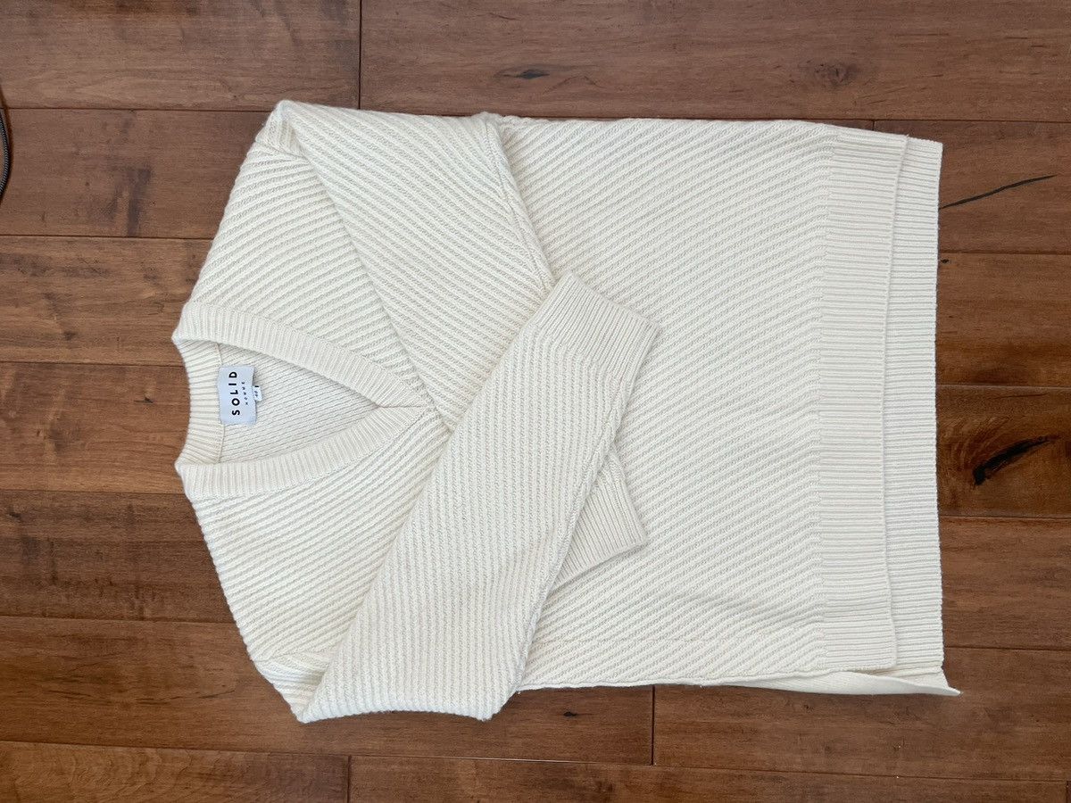 Solid Homme Solid Homme White Sweater V Neck Size US S / EU 44-46 / 1 - 5 Thumbnail