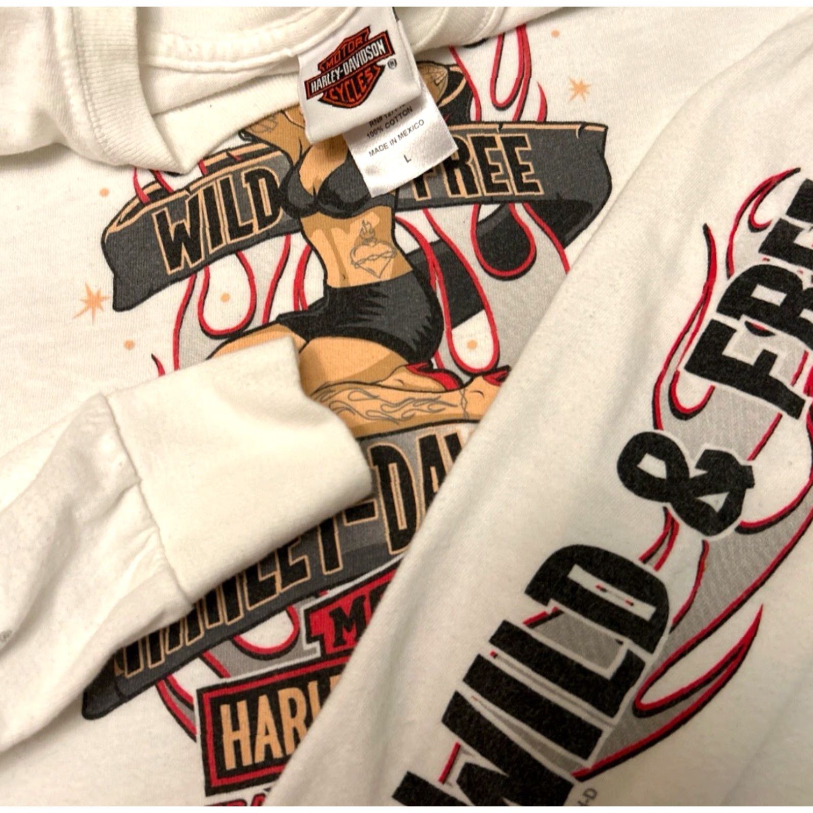 Harley Davidson VINTAGE Harley-Davidson Long Sleeve Shirt Sz L Florida 2012 90s Y2K Biker Flames White Mens Shirt Size US L / EU 52-54 / 3 - 3 Thumbnail