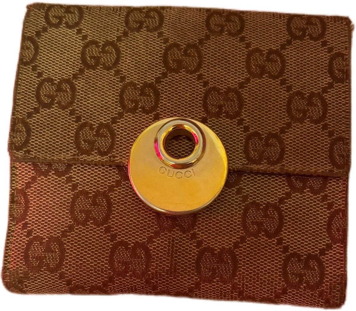 Gucci GUCCI Eclipse Canvas & Leather Beige Pink Bifold Wallet Size ONE SIZE - 1 Thumbnail