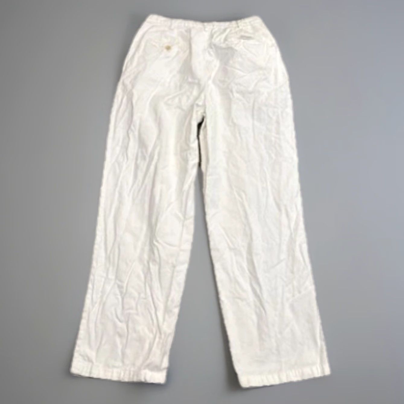 Ralph Lauren VINTAGE 80s Polo Ralph Lauren White Cotton Pants Dress Pants Women Size 12 Regular White 80s Polo Ralph Lauren Dress Pants Women 12 Size 34" / US 12 / IT 48 - 2 Thumbnail