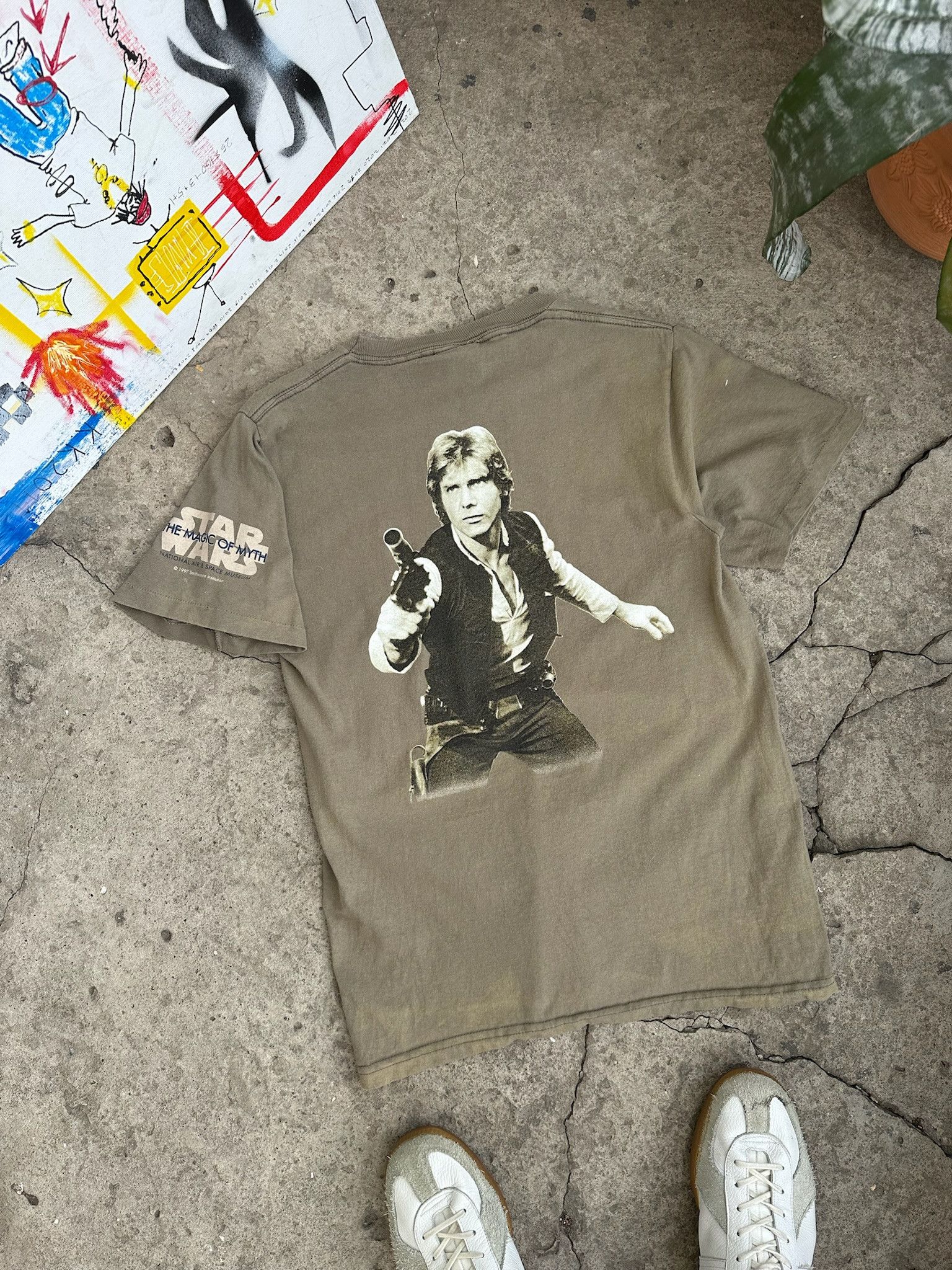 Star Wars × Vintage Vintage 1997 Star Wars Han Solo T Shirt like Joda Size US S / EU 44-46 / 1 - 1 Thumbnail