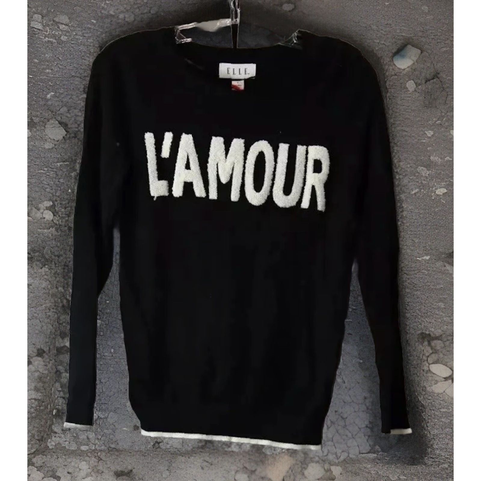 Vintage NEW Elle L’Amour French Black Knit Novelty Tri-Blend Sweater Size S Size S / US 4 / IT 40 - 2 Thumbnail