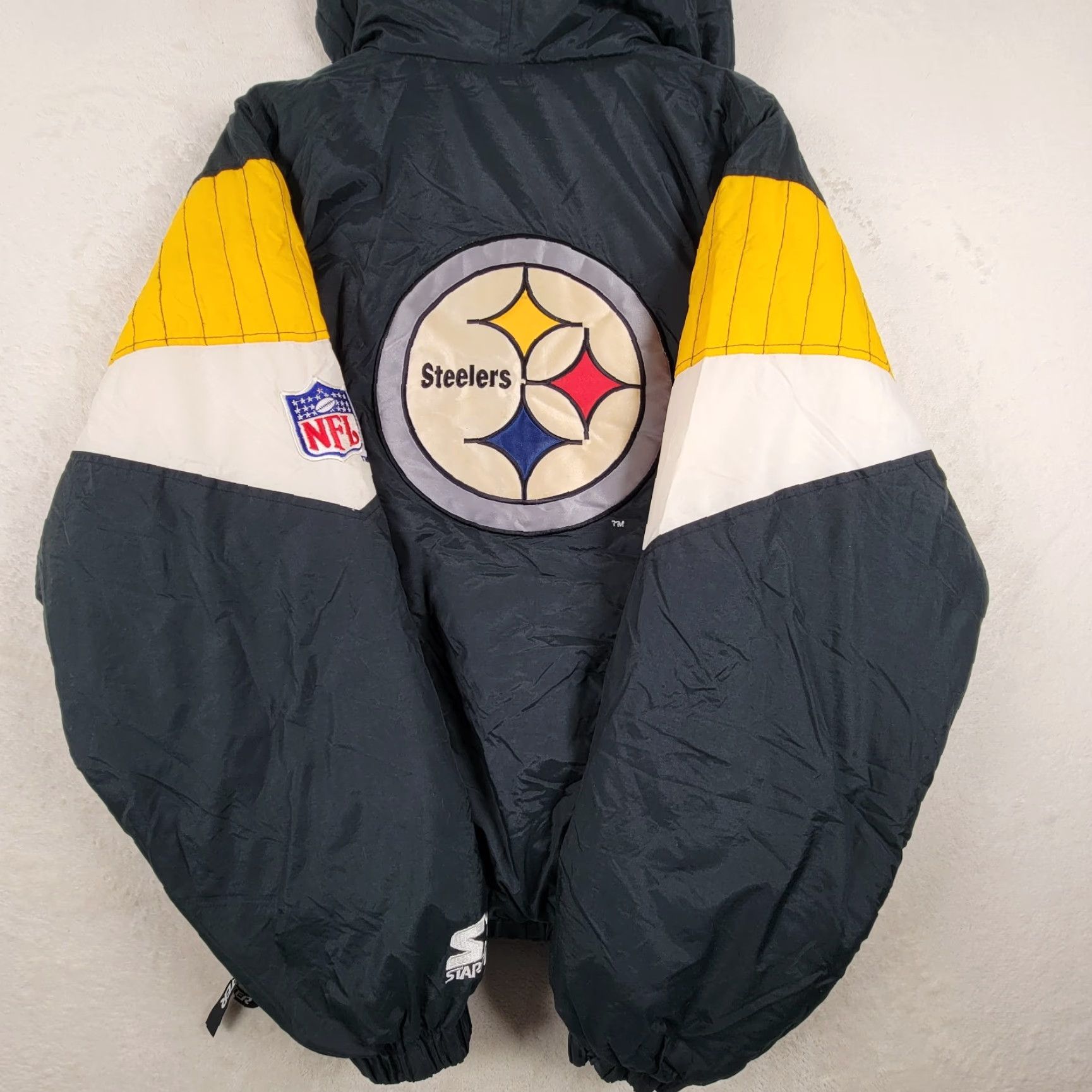 Starter VINTAGE Starter Pro Line Pittsburgh Steelers Puffer Jacket Men's M NFL Coat Black Nylon Lined 90s Size US M / EU 48-50 / 2 - 4 Thumbnail