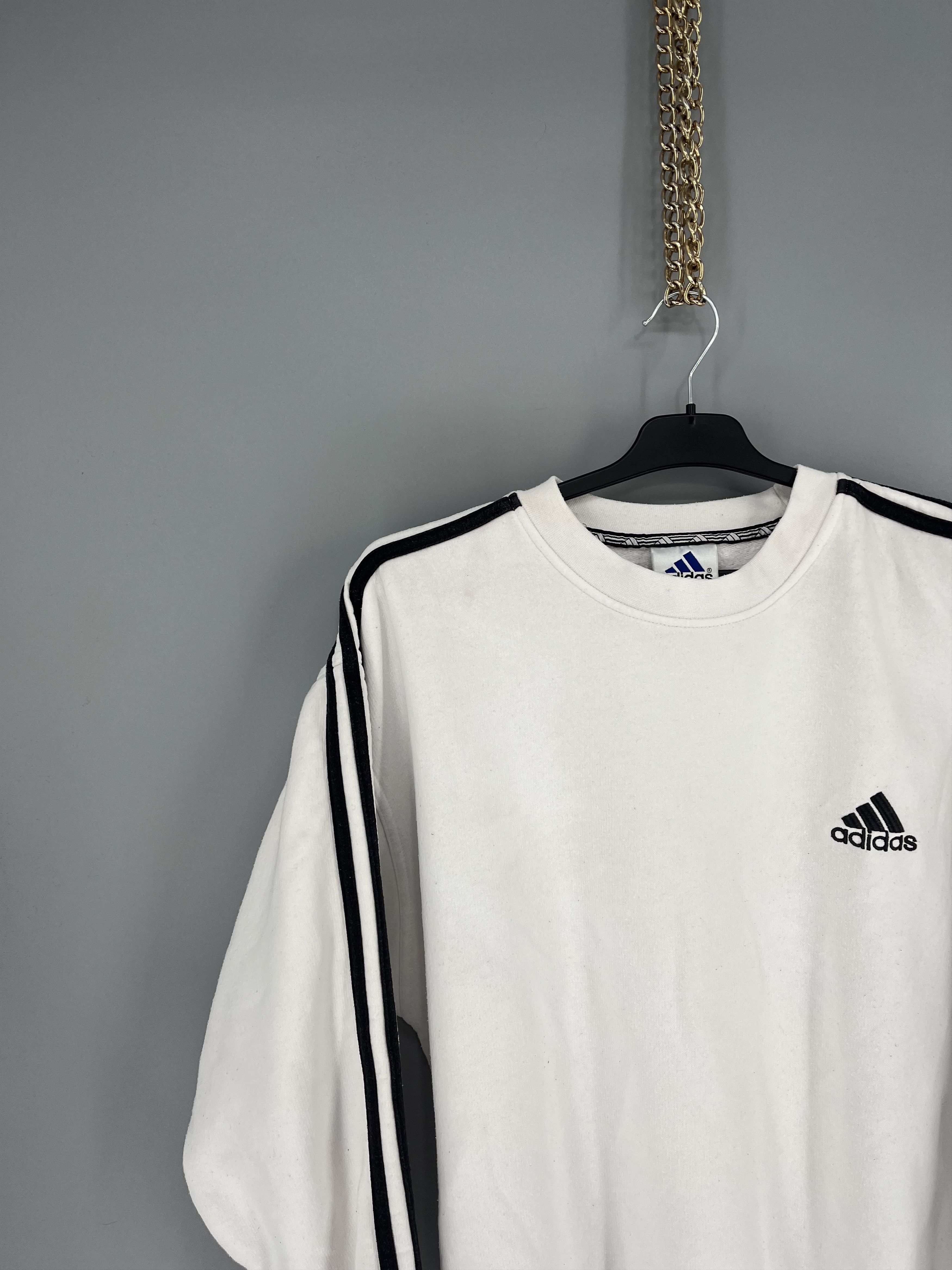 Adidas Vintage Adidas White Embroidery Logos Sweatshirt Crazy Style Size US XL / EU 56 / 4 - 4 Thumbnail