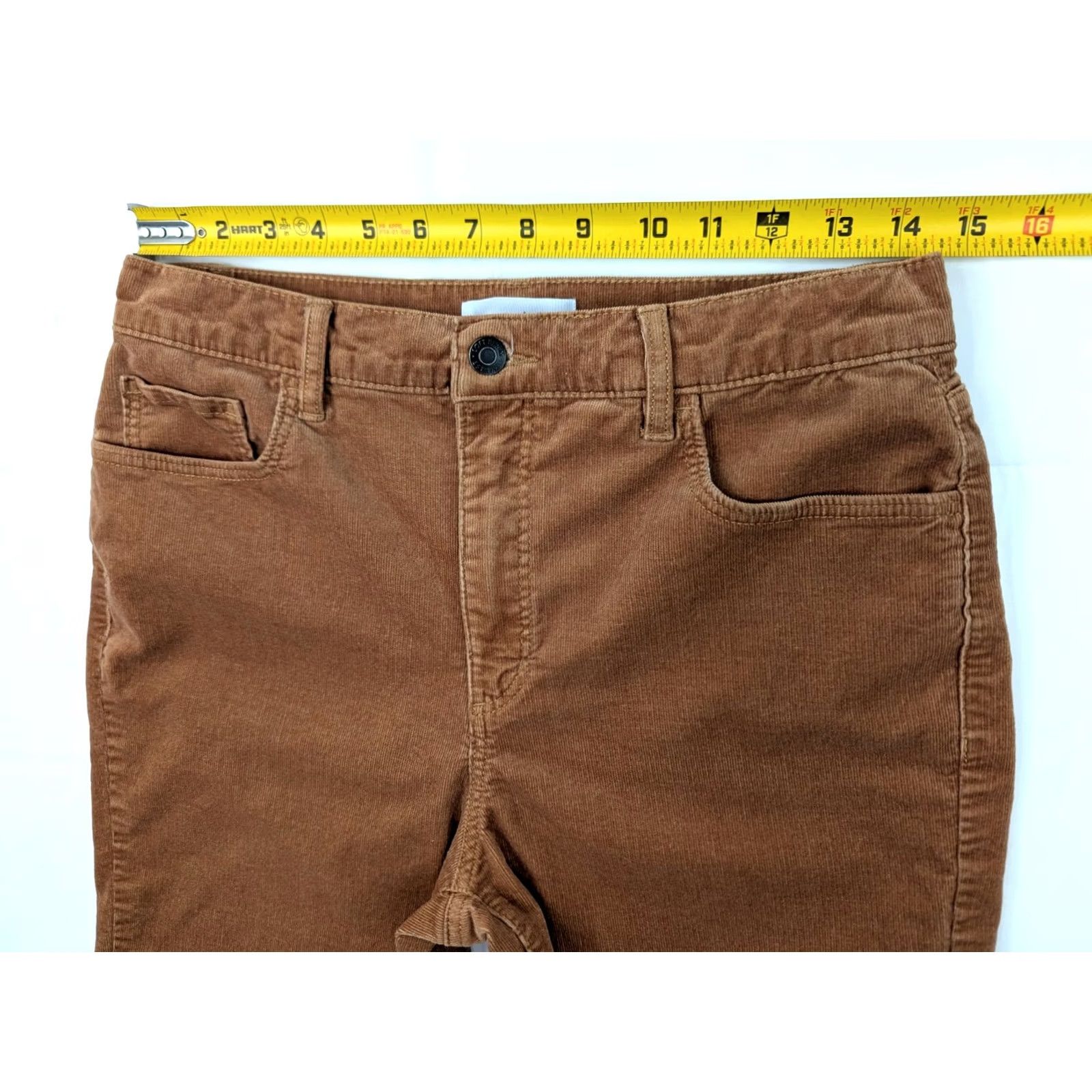 Ann Taylor Ann Taylor Loft High Waist Straight Corduroy Pants Women 8 29x26 Burnt Orange Size 30" / US 8 / IT 44 - 5 Thumbnail