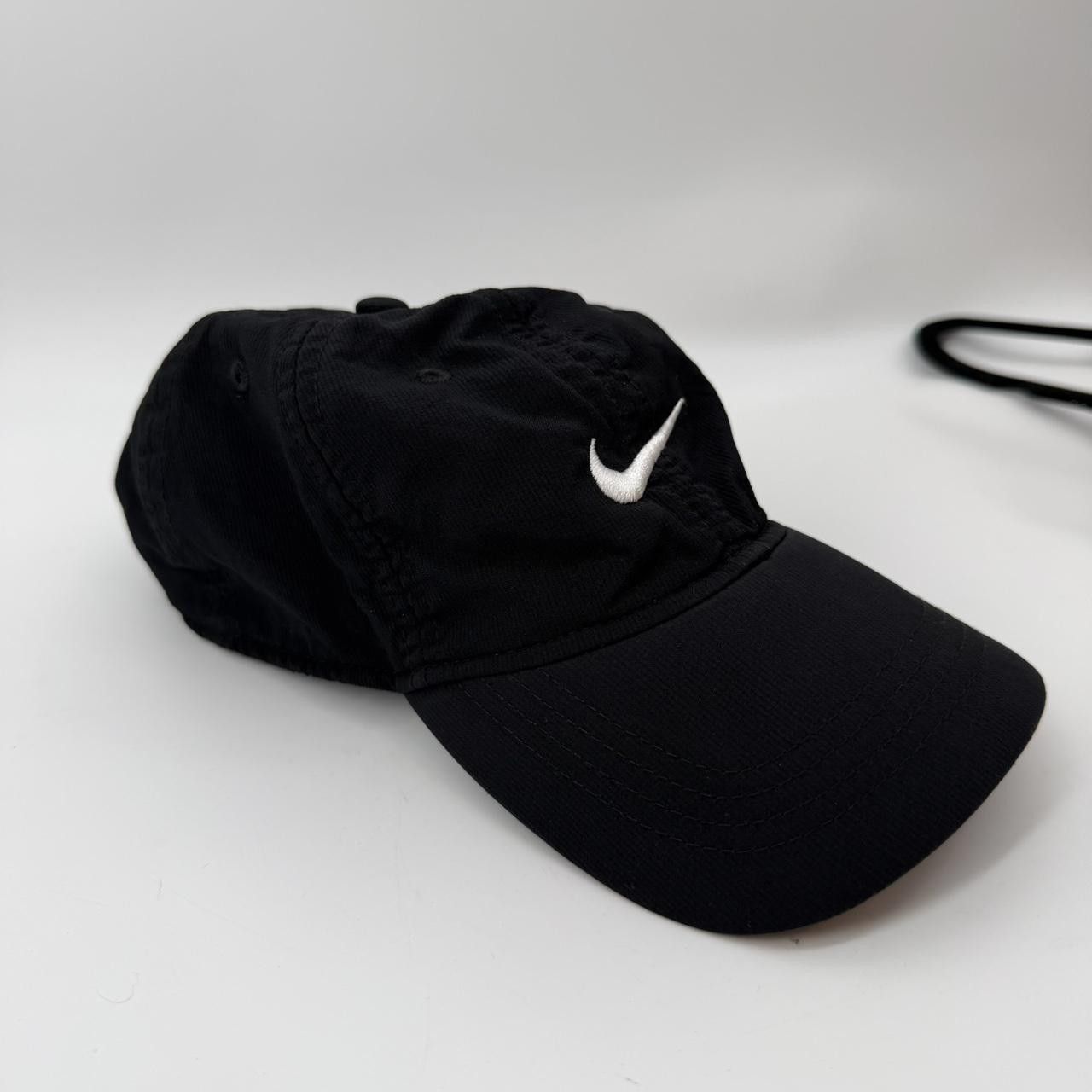 Nike Nike Dri-FIT Black Baseball Cap Hat White Swoosh Adjustable Size ONE SIZE - 1 Thumbnail