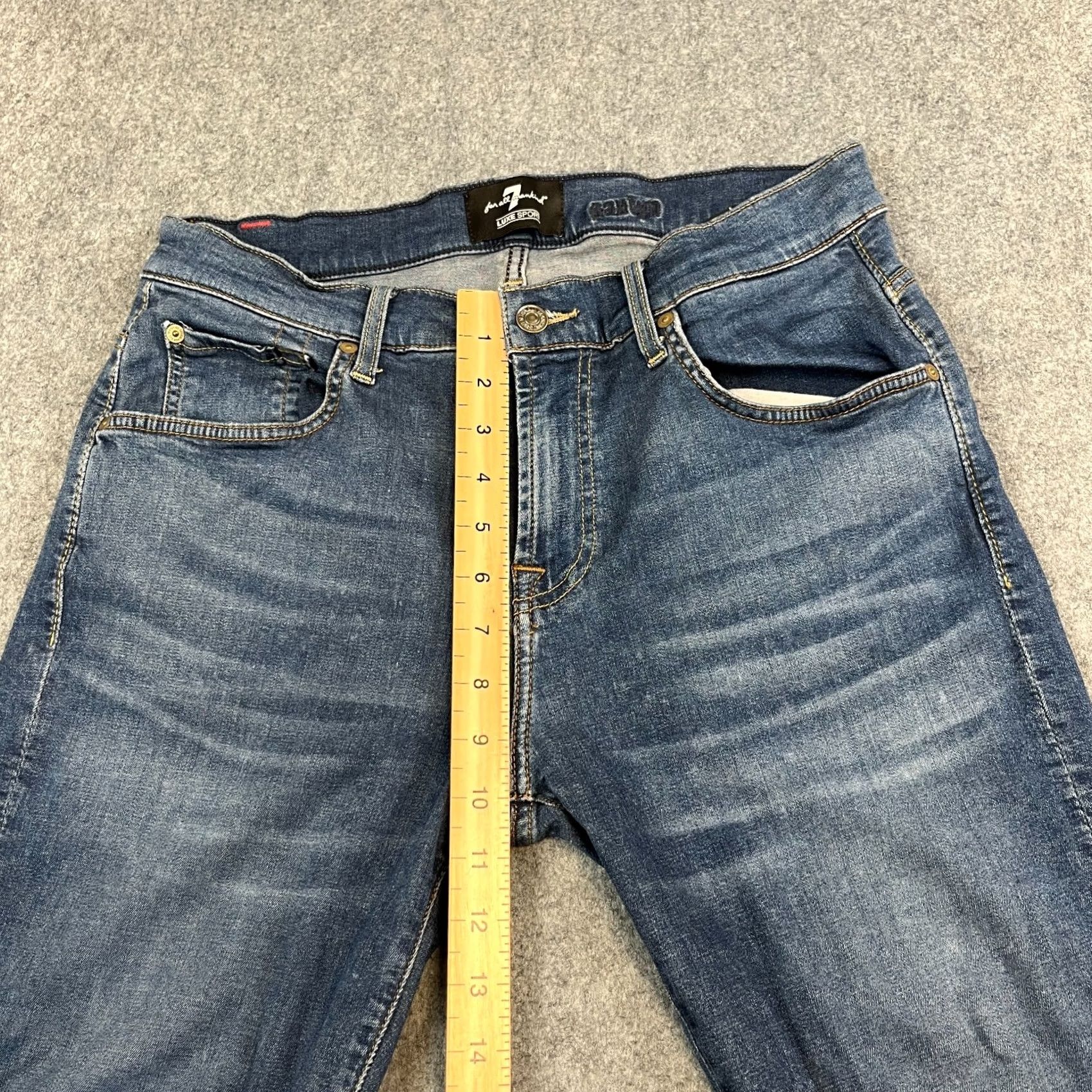 7 For All Mankind 7 For All Mankind Mens Jeans Slim Tapered 32 Dark Wash Blue Luxe Sport Denim 5-Pocket Size US 32 / EU 48 - 5 Thumbnail