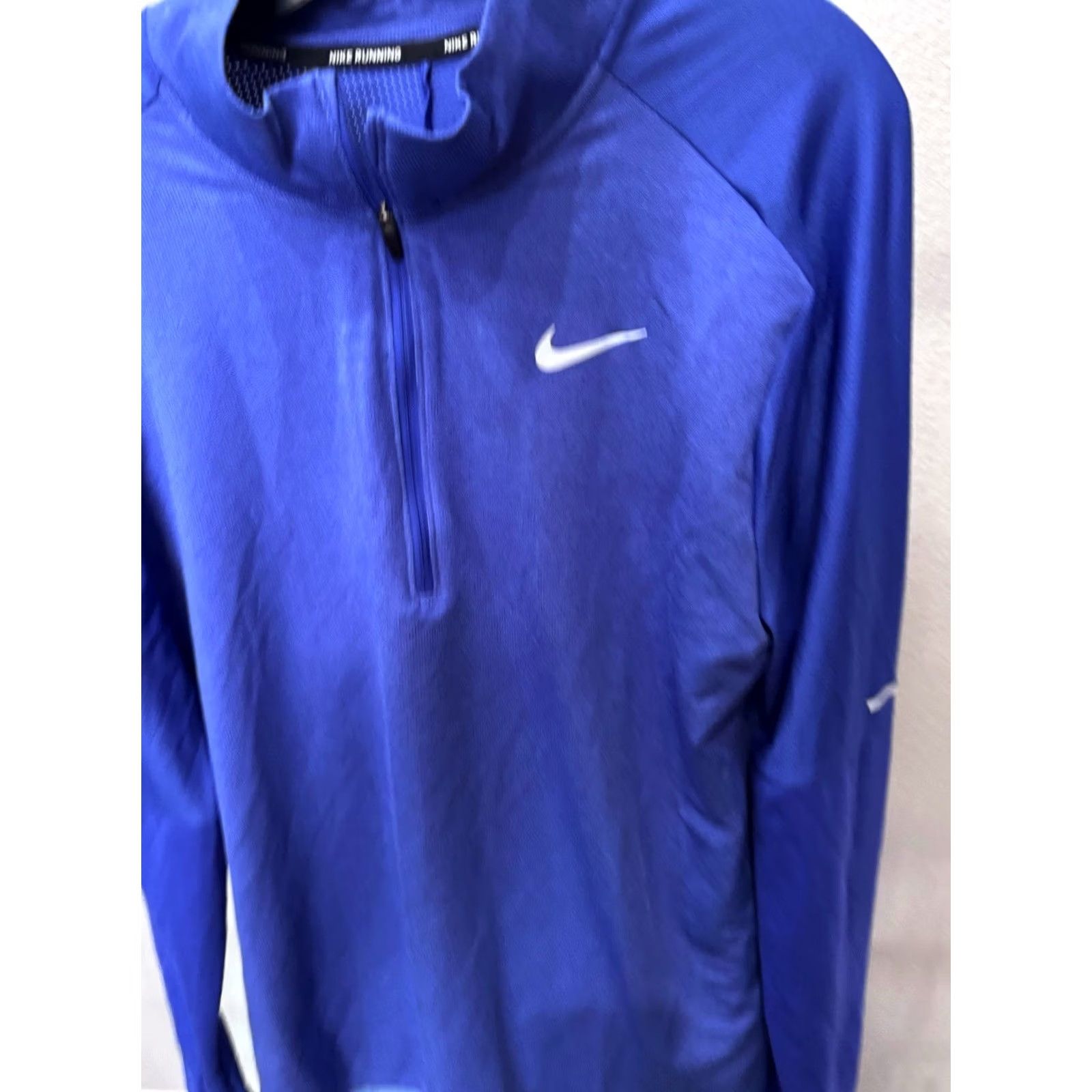 Nike Nike Running Blue Zip Long Sleeve Shirt L Mens Size US L / EU 52-54 / 3 - 2 Thumbnail