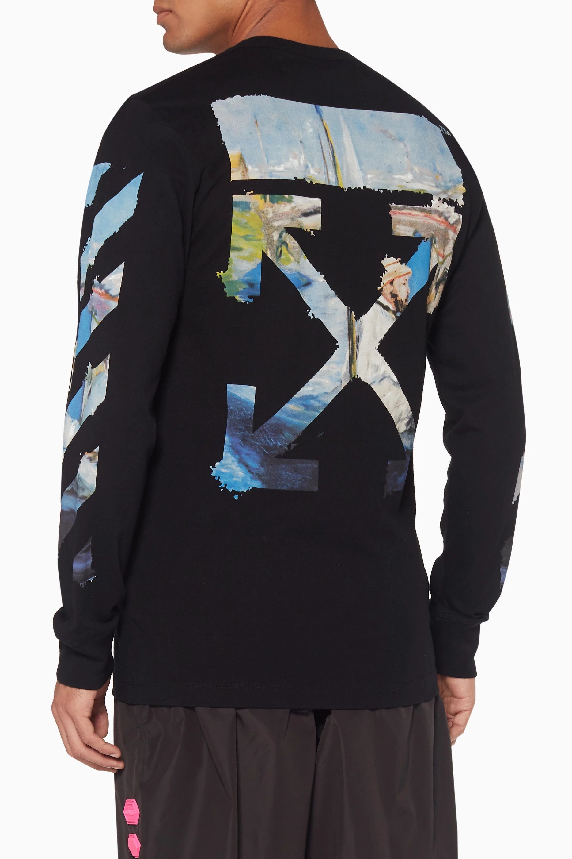 Off-White Black Painting Arrows Long Sleeve T-Shirt Size US XXS / EU 40 - 2 Thumbnail